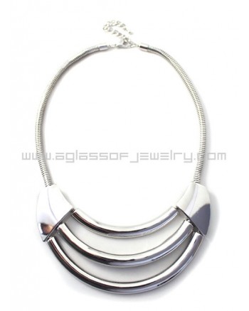 Silver Multi Layer Choker Necklace